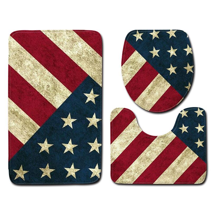 Fashion Creative Toilet Three-Piece Floor Mat Door Mat Bathroom Carpet Non-Slip Soft Door Mat