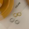 18K Gold-Plated Geometric Texture Earrings for Women: Fashionable Ear Studs and Hoops