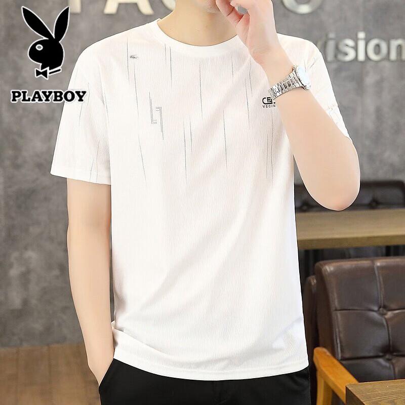 PLAYBOY Men s Ice Silk Cooling Short Sleeve T-Shirt 3XL