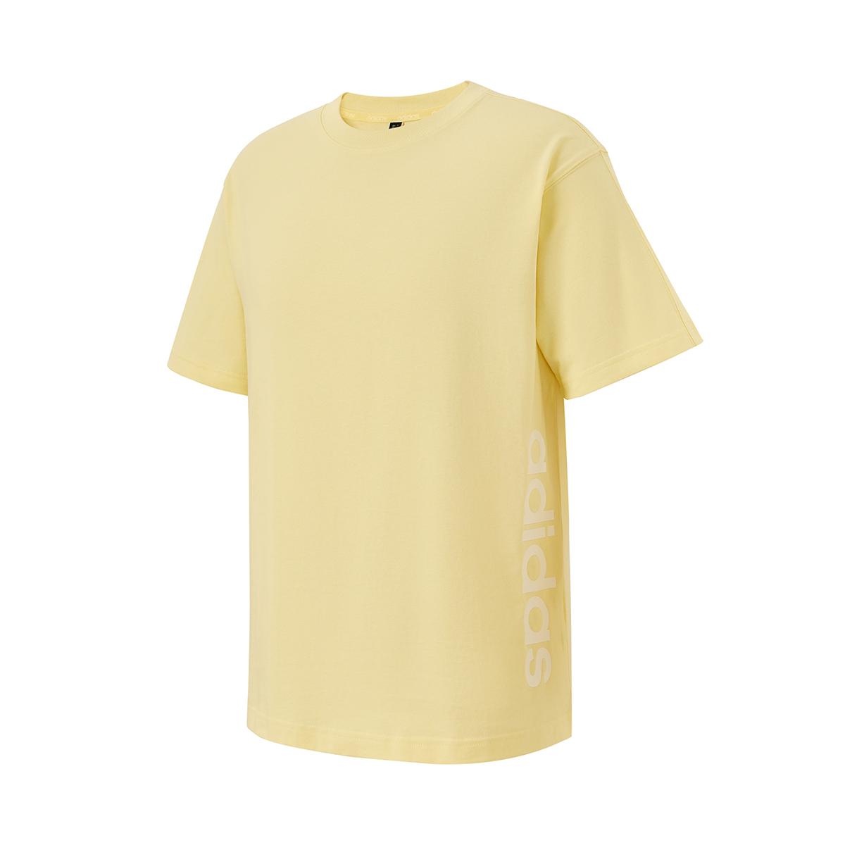 Adidas T Shirts Men s Yellow Crew Neck Moderate Straight Fit JM2260- M