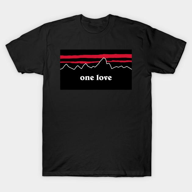 Men Black Print T-shirt One Love United No-Cut Transfer Paper Print Cotton Tshirt 2XL чёрный