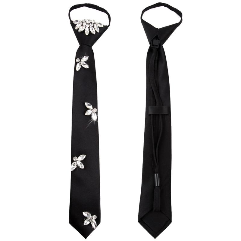 Třpytivá kamínky zdobená kravata Snadno uvázat Design Lehký polyester pro svatby večírky