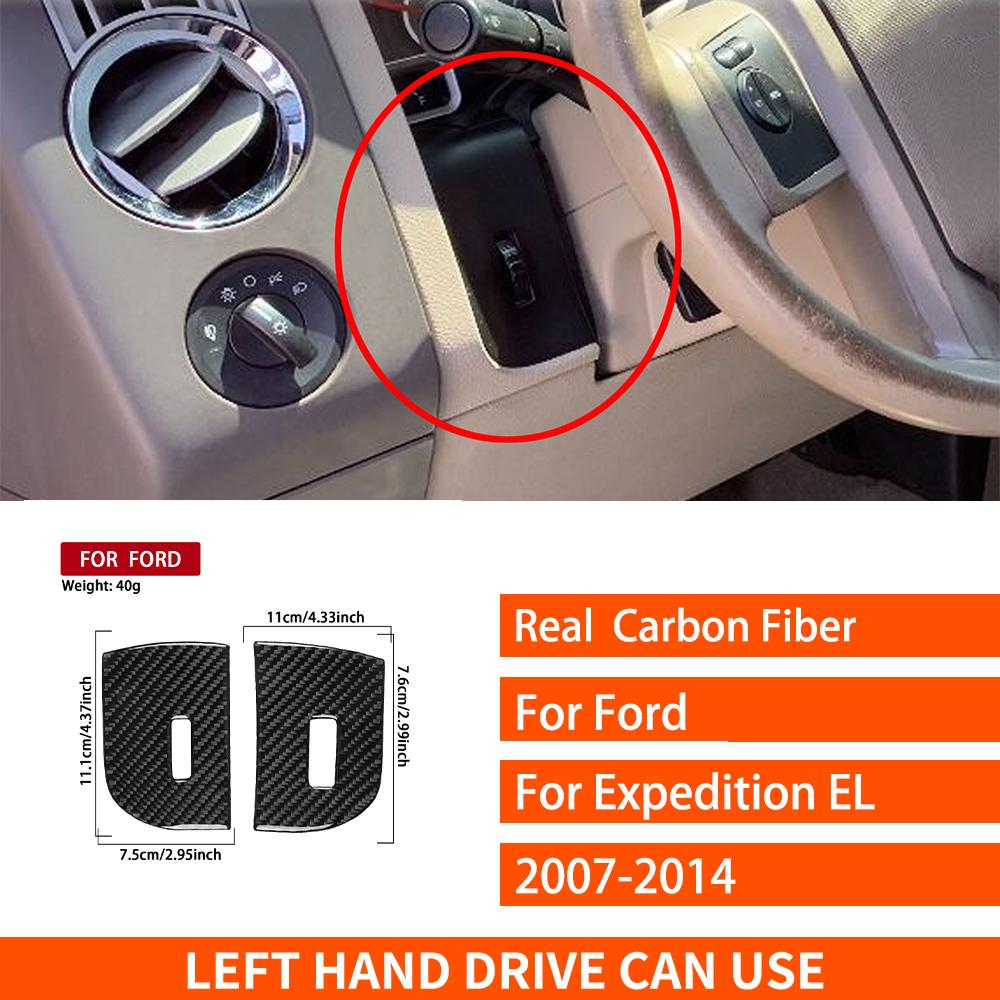 For Ford Expedition 2007-2014 Real Carbon Fiber Stickers Centre Radio AC CD Gear Shift Door Panel Car Accessories Decorative