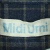 MidiUmi Wool Blend Check Pattern Long Sleeve Long Coat Navy Women Used