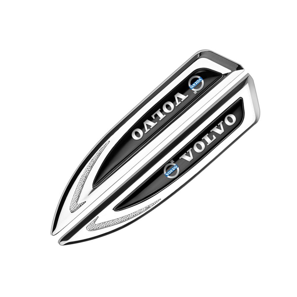 2 Stück Blade Abzeichen Dekor Autoaufkleber Metall Auto Emblem Zieraufkleber Zubehör für Volvo RDESIGN XC60 XC40 XC80 S80 S90 V40 V60 T8