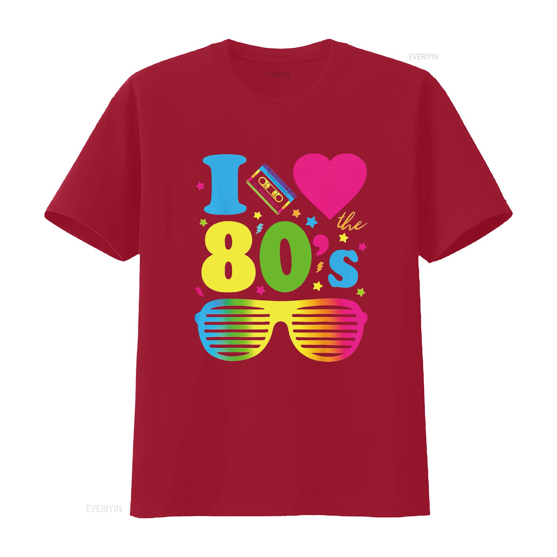 

I Love The 80S Clothes For Women Party Funny T Shirt vintage Washed Casual Slightly Soft graphic Comfortable Breathable Unisex S