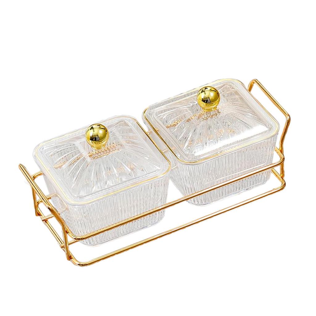 Creative Divided Serving Platter with Lid Appetizer Serving Tray Snack Dishes Food Storage Box Nuts Tray for Nuts Fruits