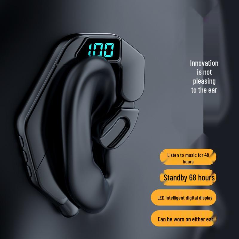 V19 Bluetooth-Ohrhörer: Neues Modell mit Digitalanzeige, einzelner Ohrbügel, Nicht-In-Ear-Design für Sport & Business.