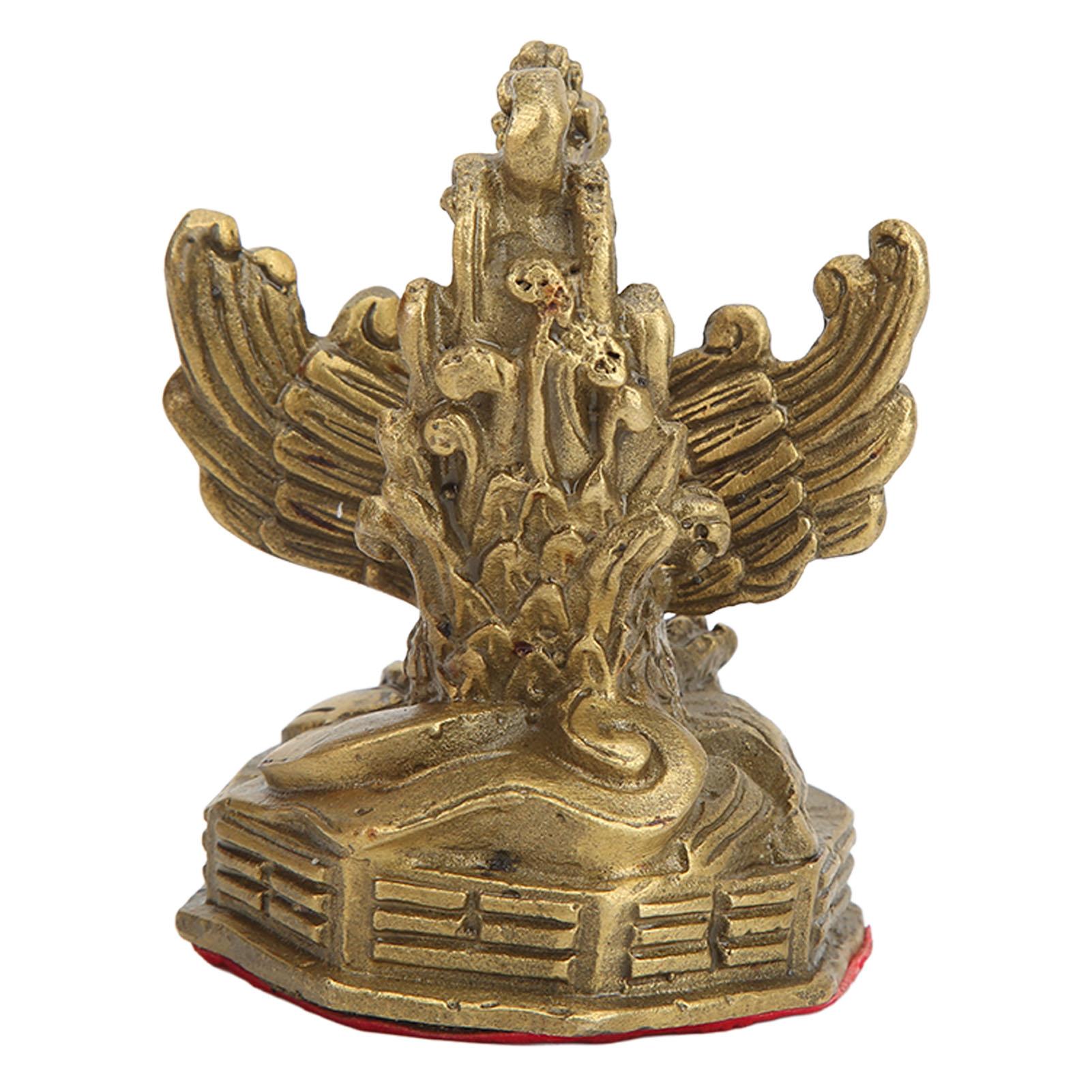 

Brass Phoenix Statue High Hardness Good Gloss Phoenix Decorative Figurines for Home Decoration Collection Display Gifts
