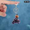 Motorcycle Pumpkin Man Key Ring Halloween Rider Acrylic Keychain, Scary Holiday Keychain Ring, Backpacks Handbags Decorative Party Favors Lightweight