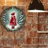 Joy to The World Metal Sign Christmas Girl Wall Art 7.87 Inch Rustic Home Door Decor Festive Gift for Women