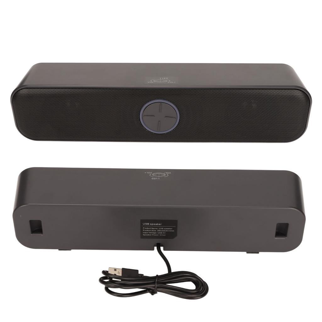 Computer Speaker USB Powered Stereo 2 Channel Plug and Play RGB Computer Speaker Black