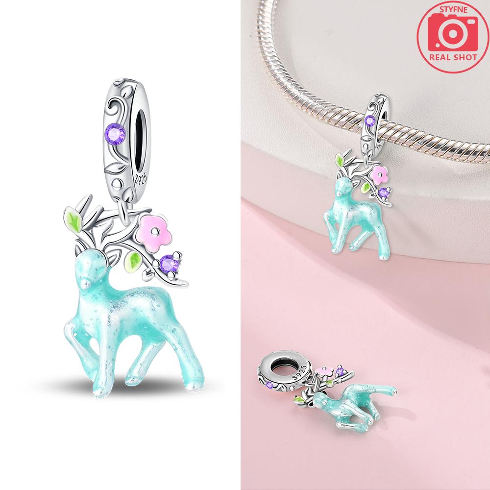 Charms New Copper Moon Bear Astronaut Colorful Luminous Series Beads Fit Pan Original Bracelets Diy Fine Jewelry