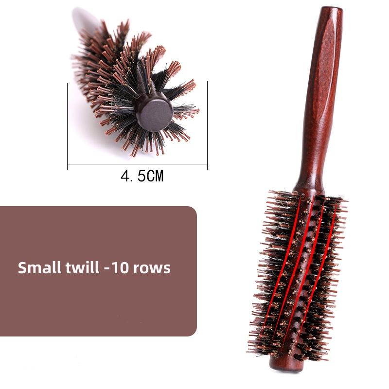 Wood Handle Round Rolling Brush Straight Twill Hair Comb Boar Bristle Round Barrel Hair Curling Brush Hairdressing Tool Hairdressing Accessories