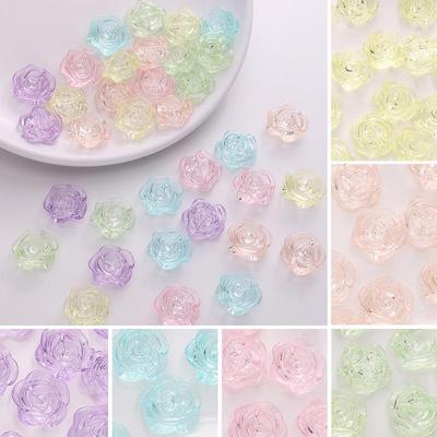 20g/bag Acrylic Colored Rose Beads DIY Bracelet Necklace Earrings Jewelry Accessories