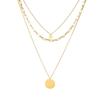 Minimalist Style Gold Titanium Three-Layer Stackable Pendant Necklace