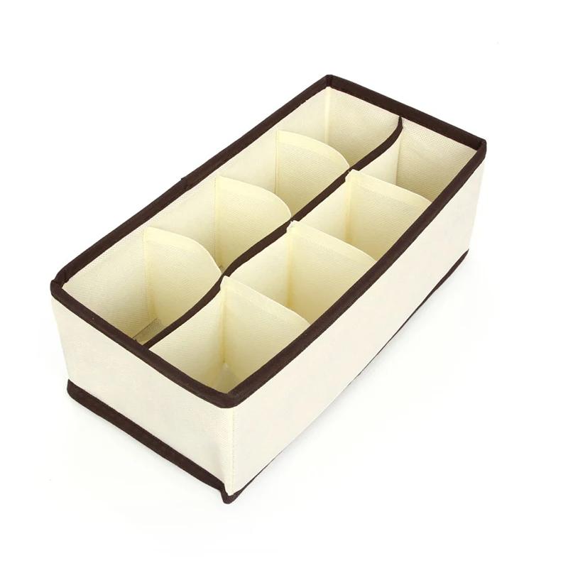 

Органайзер для нижнего белья, носков, бюстгальтеров, брюк, шарфа, галстука, ящик для хранения, органайзеры для шкафа, складной чехол для органайзера для нижнего белья 8 Grid бежевый