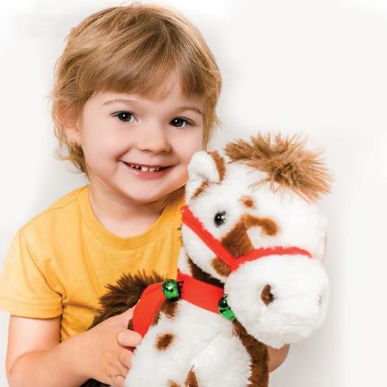 Spotted Electric Plush Horse Walking & Neighing Stuffed Animal Toy Realistic Cuddly Doll Birthday Gift for Kids And Toddlers