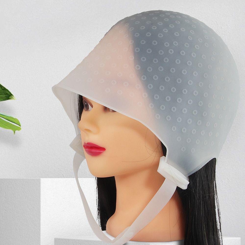 Wiederverwendbare Strähnchen-Färbekappe Silikon-Haarfärbekappe DIY Verstellbare Haarfarbe Hut Damen/Herren