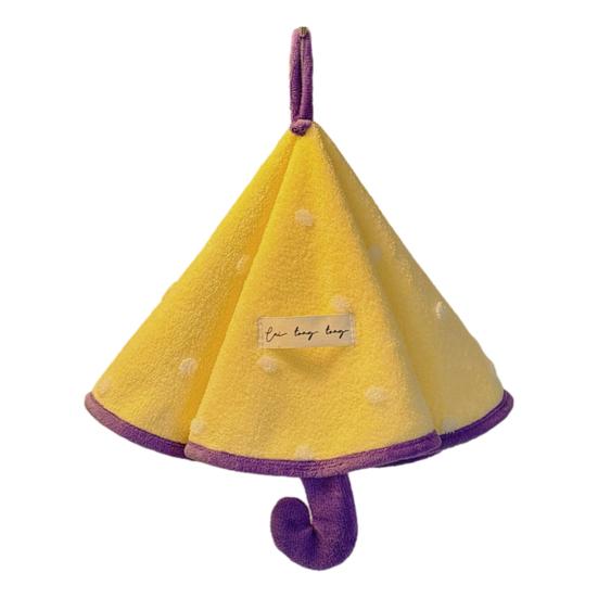

Cute Umbrella Hand Towel Absorbent Soft Kitchen Hand Towel Quick Dry Hand Towel with Hanging Loop for Kitchen Bathroom жовтий