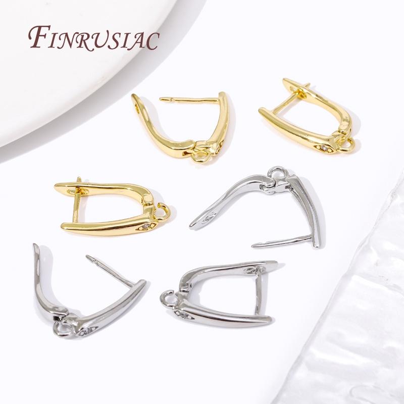 18K Gold Plated Anti-Allergy Earring Hooks Basic Copper Earwire Fastener Accessories For DIY Women's Earring Making Supplies