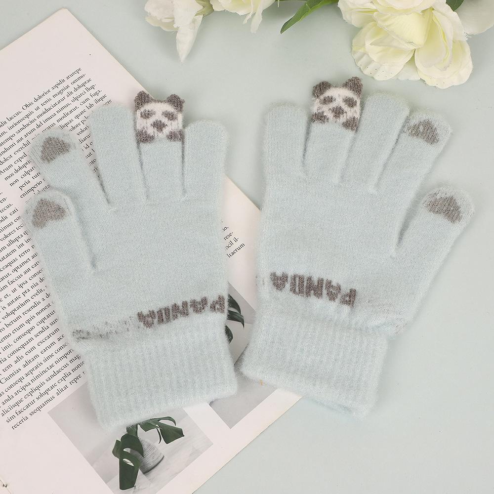 Корейская версия новых зимних вязаных перчаток с мишкой милая, корейская версия ветронепродуваемая и теплая, и женская