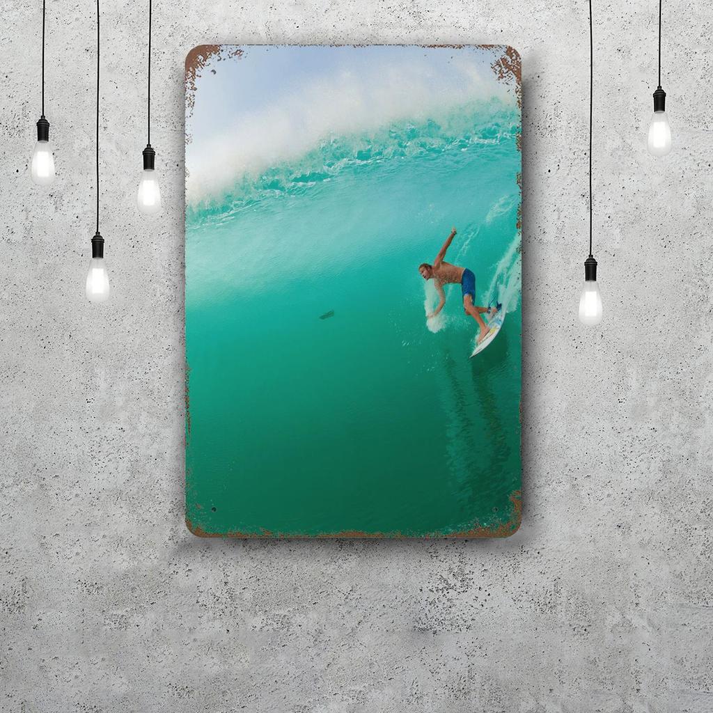 surfing Vintage Metal Tin Signs Posters Decor Retro Metal Plaque Wall Art Decor for Garage Bar