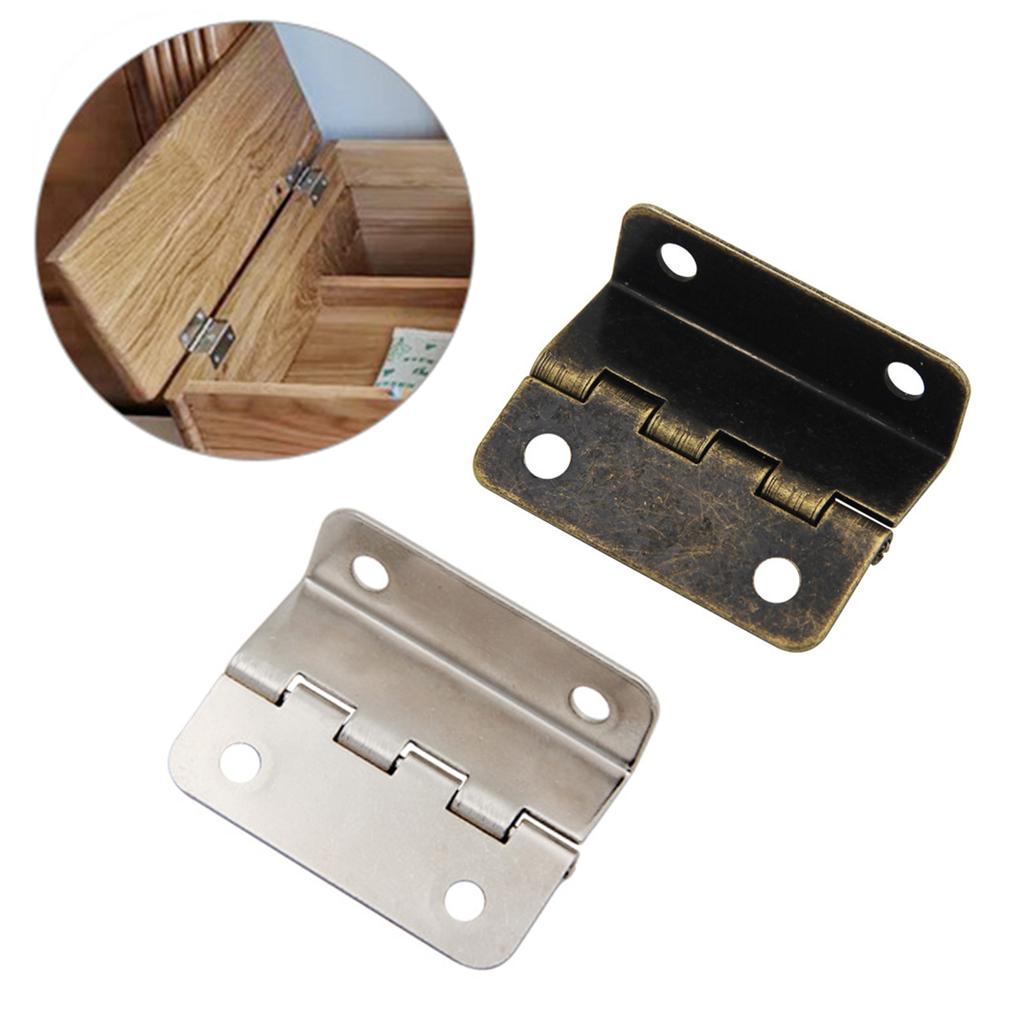 2Pcs Cabinet Door Hinge Luggage Jewelry Wood Boxes Antique Hinges Three-Folding Hinges Home Furniture Decors Hardware