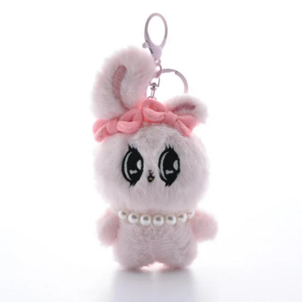 13cm Kawaii Big Eyes Rabbit Plush Toy Sweetheart Bowknot Keychain Lovely Backpack Purse Bag Handbag Stuffed Pendant Gift