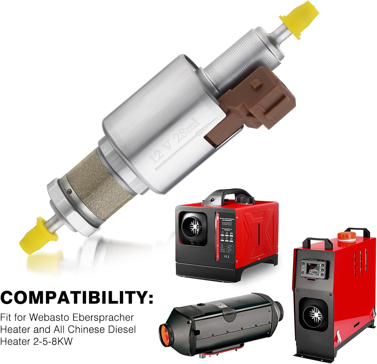 

Diesel Heater Oil Fuel Pump, Low Noise with Filter - 2KW/5KW/8KW Air Heater Electric Pump Kit United States