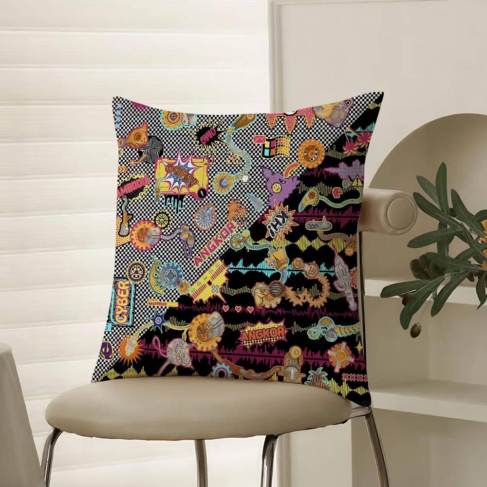 

Oriental Classical Buddha Statue Print Pillow Case Comfort Sofa Bed Silky elegant Invisible zipper Decorative cushion cover 12x12Inch