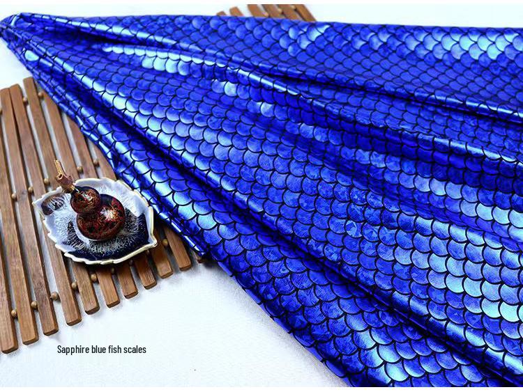 Iridescent Mermaid Fabric: Fish Scale, Laser, Stretch, Ideal for Costumes & Stage Decor