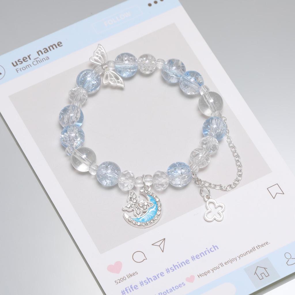 Mori Style Mermaid Crystal Bracelet - Sweet, Versatile Design for Women, Students, and Best Friends.