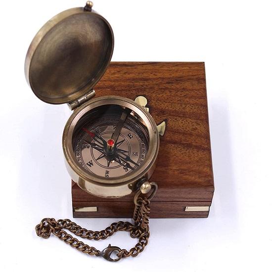 To My Son I Loved You Camping Compass Engraved with Wooden Box Gift Compass