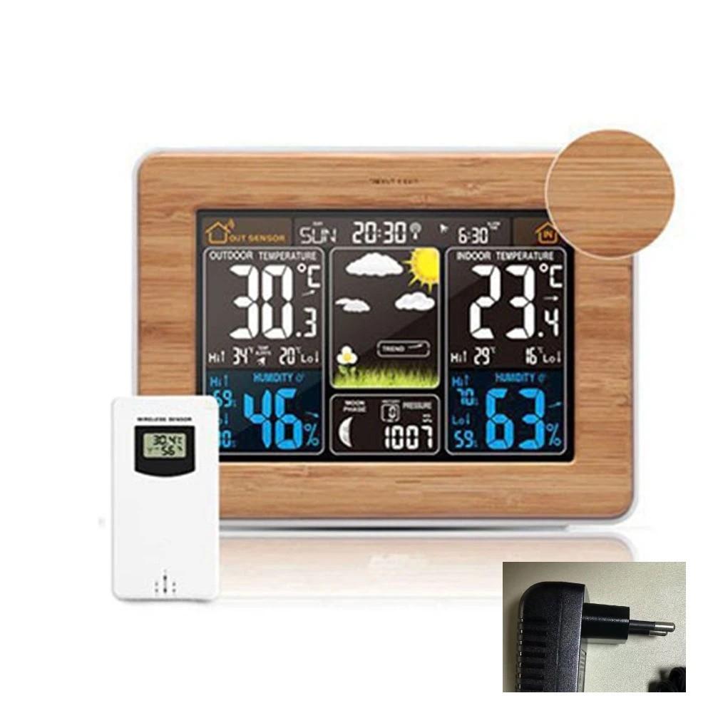 Remote Sensor Digital Thermometer Color Display Weather Forecast Clock  Indoor Outdoor