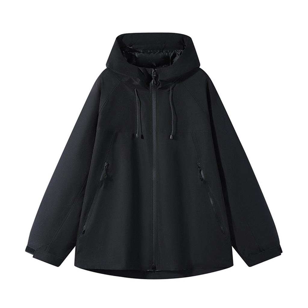 Women's Solid Color Long Sleeved Hooded Outdoor Suit Windproof And Waterproof Thin Jacket