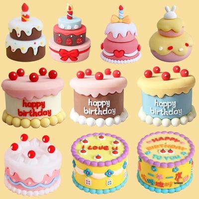 3D Weiche Gummi Mini Cupcake Dekoration Ornamente für Kindergeburtstagsverkleidung