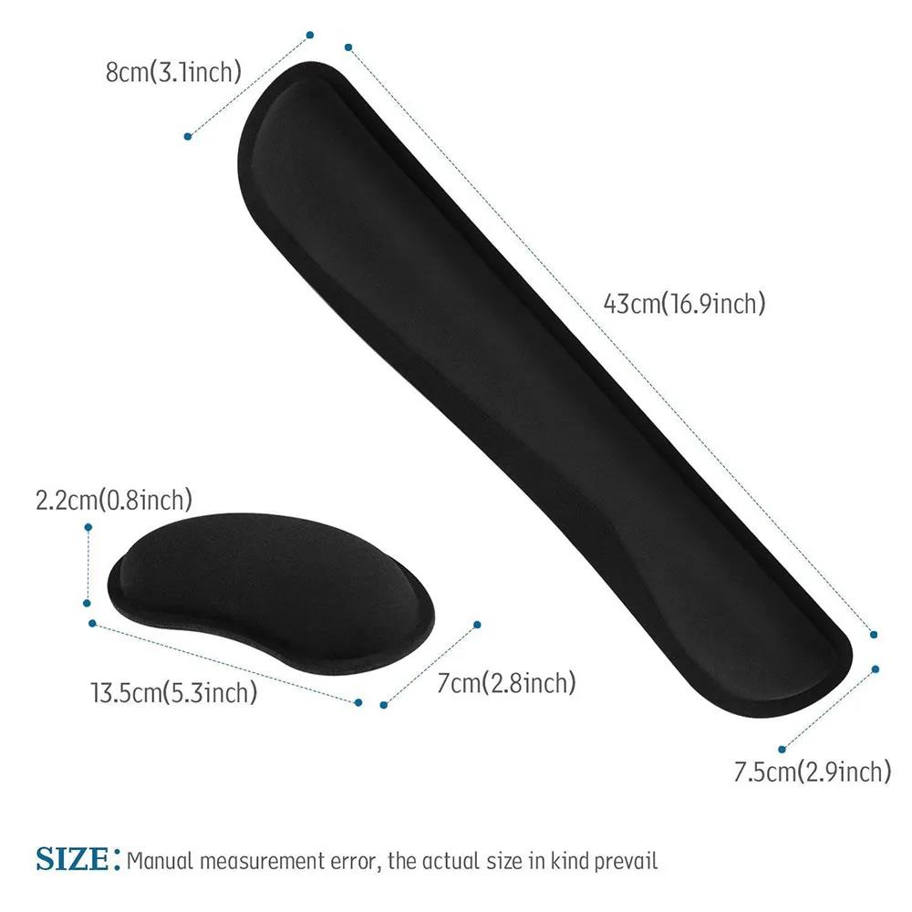 Keyboard Wrist Rest Mouse Pad With Wrist Support Memory Foam Keyboard Pad Set Ergonomic Mousepad For Office PC Laptop Mouse Pad