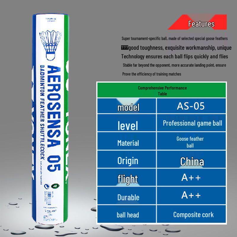 AS05 Windproof Duck Feather Badminton Shuttlecock - Durable and Stable for Indoor/Outdoor Training and Competition