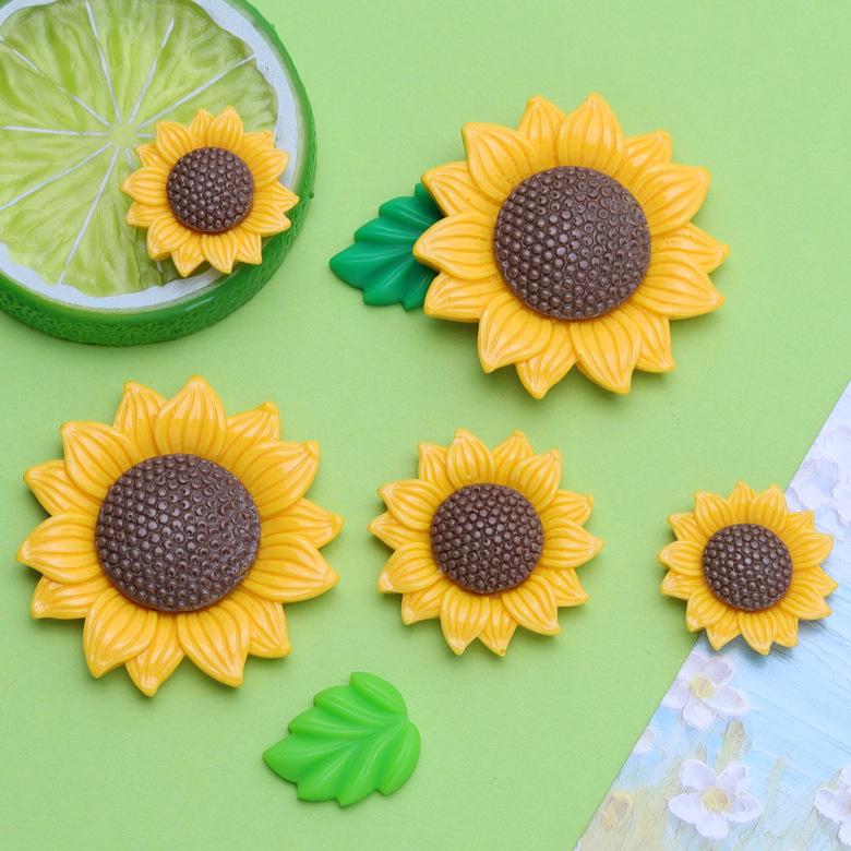 Sunflower Glossy Cartoon DIY Crocs Charms Cream Glue Resin Handmade Pack