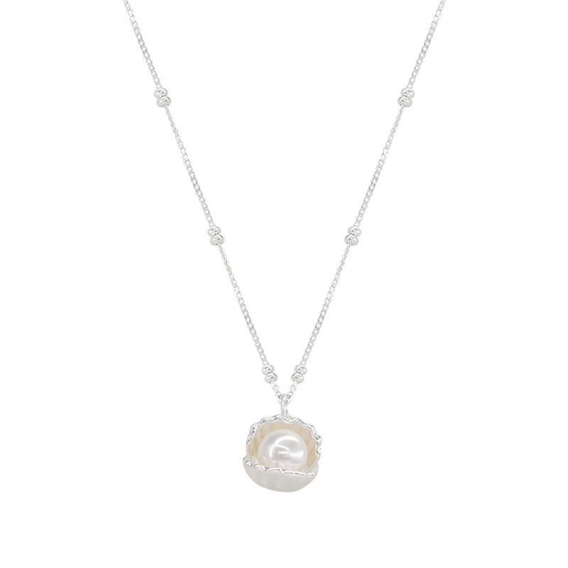 Designer Fashion Design Shell Pearl Necklace for Women Light Luxury Stylish Pendant Wedding Popular Silver 925 Jewelry