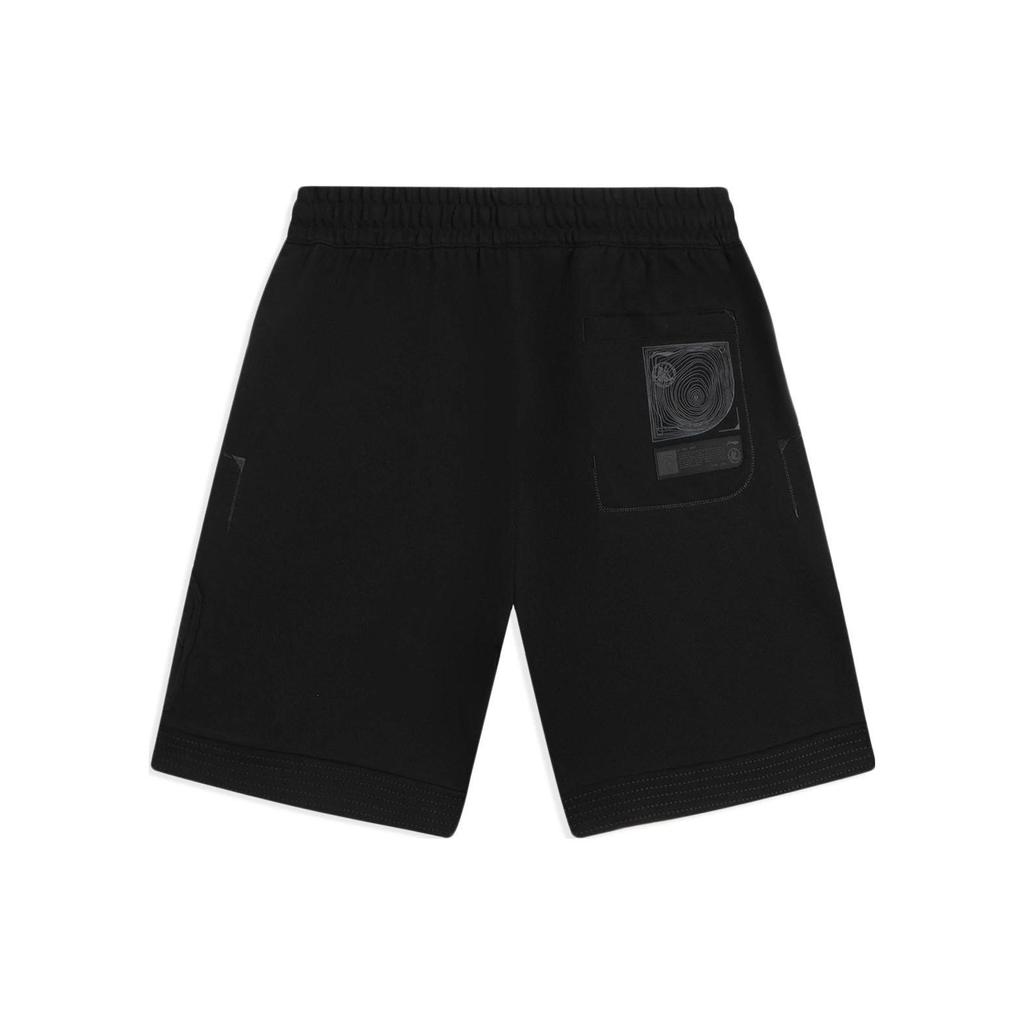 Li Ning Kung Fu Series Solid Color Lace-Up Straight Loose Shorts Men Bottoms Black AKSSA71-1