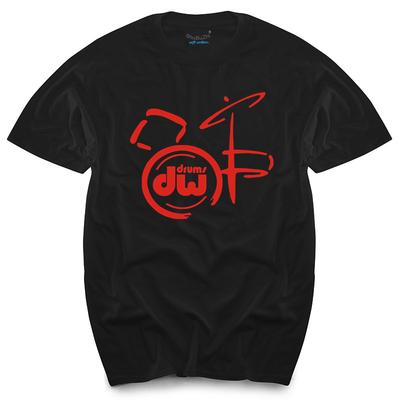 DW Drum - Musikinstrument Logos Herren Schwarz T-Shirt Größe S bis 3XL Top T-Shirts Herren T-Shirt Sommer Marke T