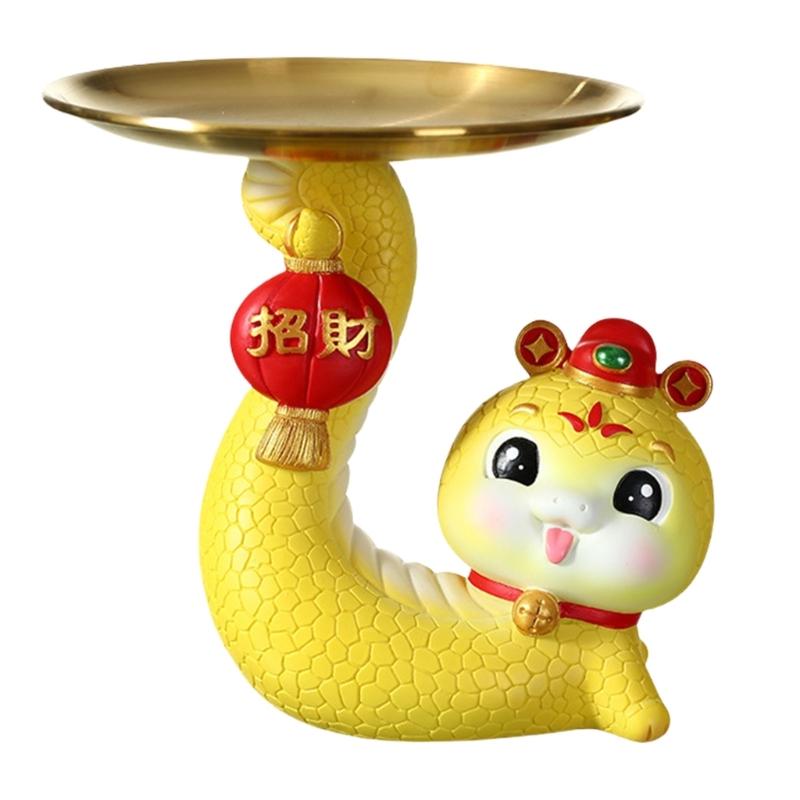 

2025 Подставка для статуэток змей Поднос для хранения в форме змеи Декоры для ручной работы Художественное ремесло для гостиной Элегантные декоры