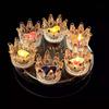 Creative Small Glass Candlestick Mini Crown Glass Ashtray Tea Candle Holder Bar Decor