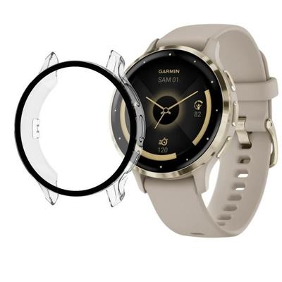 Ochrona kompatybilna z Garmin Venu 3S 41mm - Twarda obudowa smartwatcha etui przezroczyste ekran ze szkła hartowanego Phonillico®
