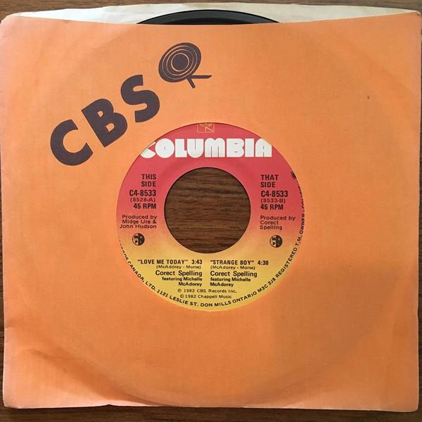 

Пластинка 7 дюймов ПРАВИЛЬНОЕ НАПИСАНИЕ MICHELLE MCADOREY Love Me Today C48533 COLUMBIA 1982 Канада Рок Б/у