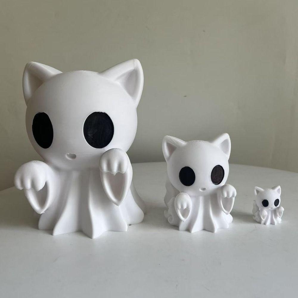 3D Print Ghost Ornaments Plastic Kitten Ghost Ornaments  Desktop Decoration