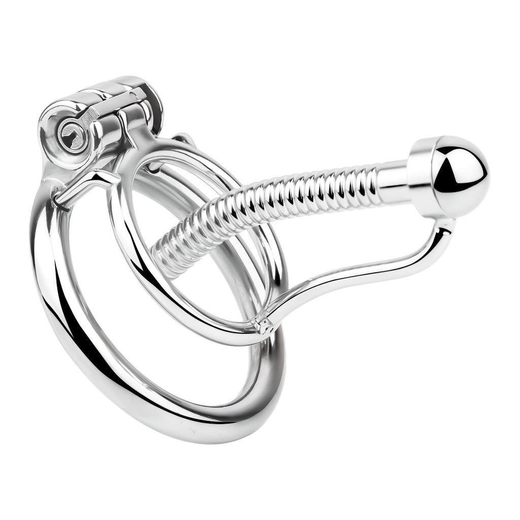 Men's Stainless Steel Chastity Lock Metal CB Penis Cage Penis Ring Catheterization Plugging Urethra Sex Toy