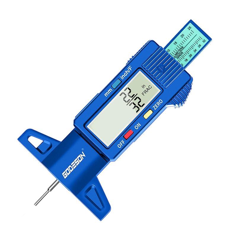 GODESON Tire Tread Depth Gauge, Digital Tire Tread Depth Gauge With 3 Modes-Fractional Inch, Decimal Inch And Millimeter, Tire Depth Gauge For